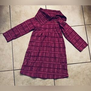 Kate Quinn Burgundy Patterned Kids Dress